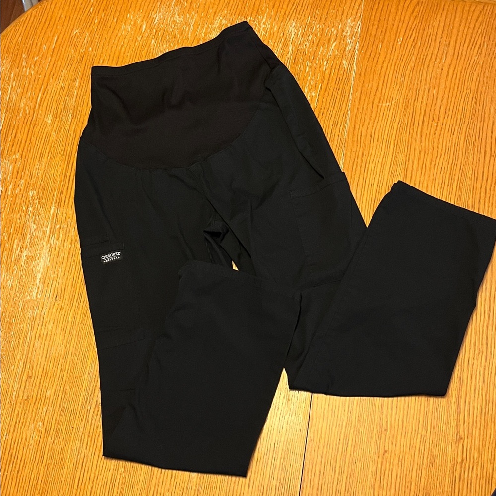 Cherokee Black Maternity scrub pants